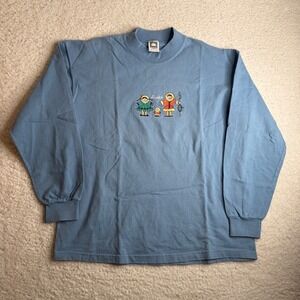 Vintage Cotton Deluxe Alaska Embroidered Long Sleeve T-Shirt Blue XL Made in USA